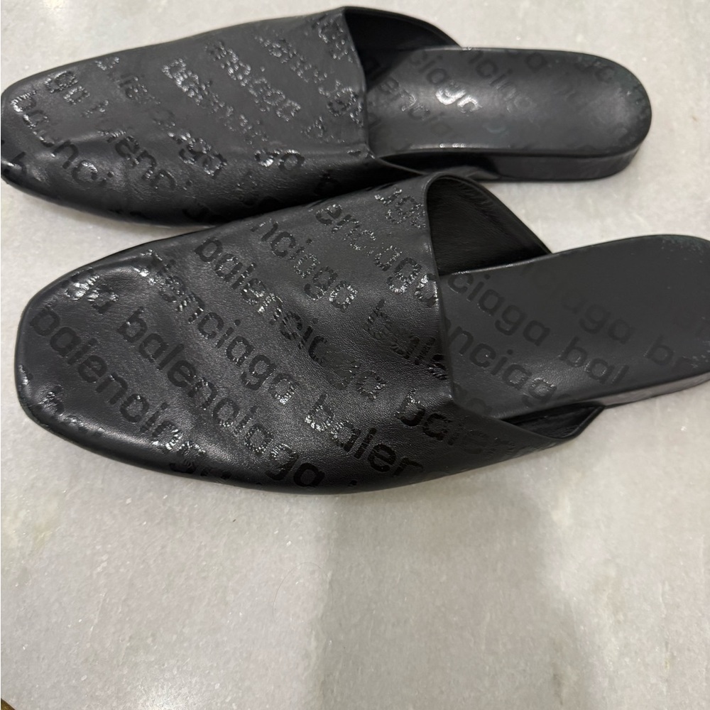 Balenciaga black Embossed Mules